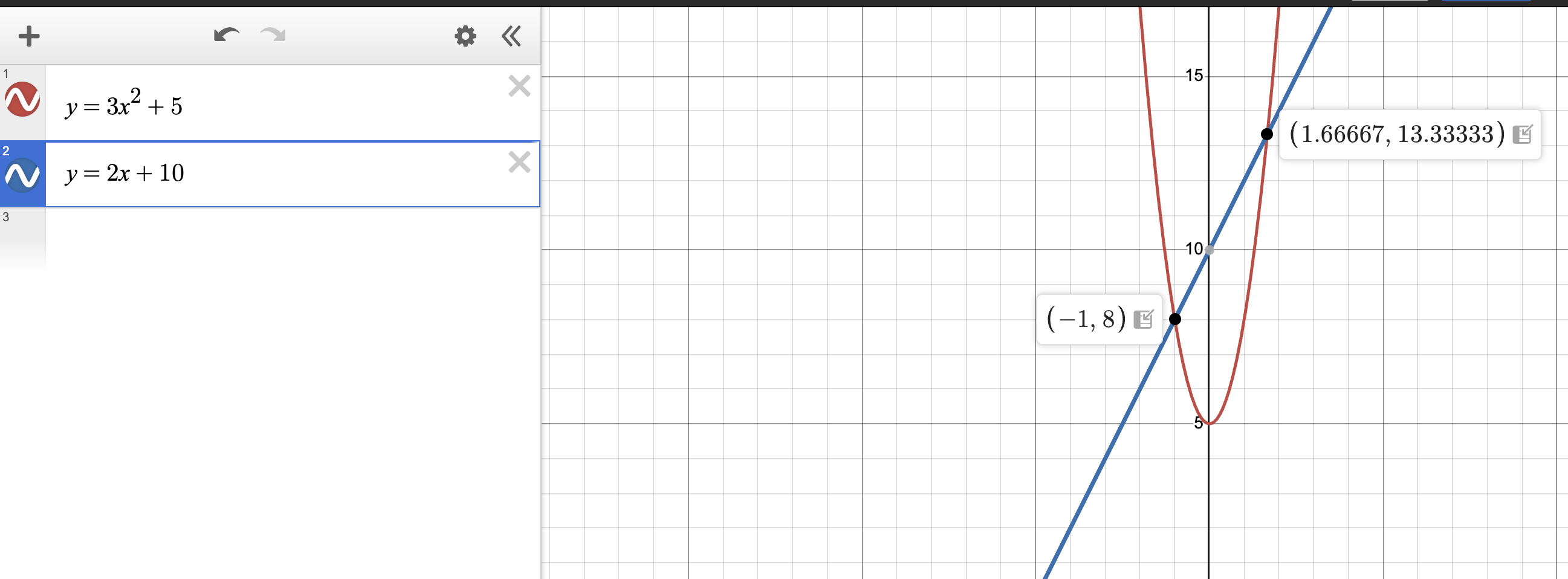 Solving Equations (Non-linear/Linear) on Desmos